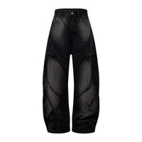 Heavy Industry Washed Old Straight Loose Wide-leg Draggle-tail Trousers