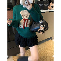 Long Sleeve Knitted Sweater Loose Top For Women