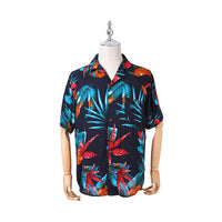 Men's Shirt Rayon Printed Cardigan Short Sleeve Beach Shirt