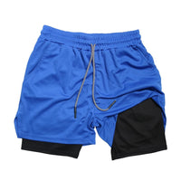 Men's Double-Layer Quick-Drying Breathable Sports Shorts With Pockets