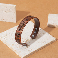 Vintage Red Copper Magnetic Bracelet Tree Of Life Pattern Magnetic Bangle For Men Women
