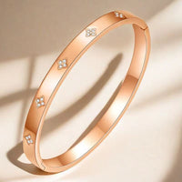 Fashionable Diamond-Encrusted Women's Titanium Steel Bracelet