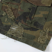 Men's Punk Distressed Multi-pocket Design Loose Wide Leg Straight Shorts