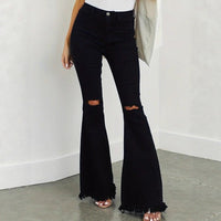 Temu American-style Tomboy Ripped Slim-fit Womens Jeans