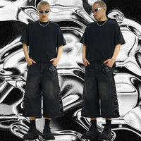 Washed Do The Old Cowboy Shorts Loose Straight Cropped Pants