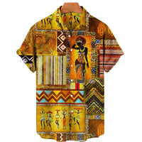 Men's Summer Fashion 3D Digital Printing Casual Trend Short Sleeve Shirt