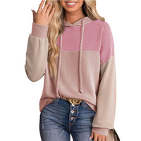 New-style Color-block Long-sleeve Hoodie With A Loose Fit