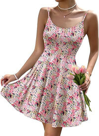 Strappy Floral Casual Pocket Holiday Dress