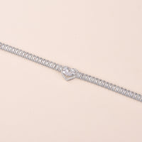Golden Heart-Shaped Bracelet With Diamonds Light Luxury Handmade Love-Heart Design