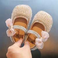Soft Bottom Leather Shoes Baby Pumps Fashion Performance Crystal Shoes