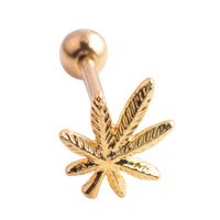 Women's Stainless Steel Leaf Tongue Ring Piercing Jewelry
