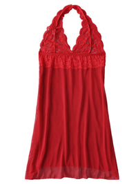 Lace Hook Flower Suspender Mid Length Skin Friendly  Nightdress