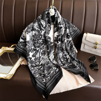 Fashion Printed Silk Scarf Twill Silk High Quality Square Scarf