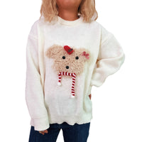 Women's Casual Round Neck Patchwork Casual Warm Sweater
