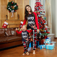 Parent-child Christmas Homewear Digital Printed Sheep Head Letter Set