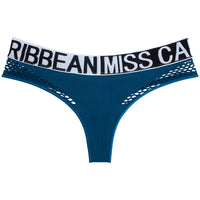 Women Seamless Sports Fitness Letter Cutout Mesh Low-waist Seamless Briefs