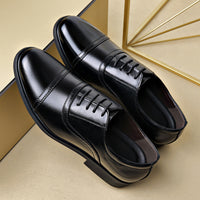 Men's Business Casual Pointed-toe Lace British Formal Wear Leather Shoes Soft Bottom