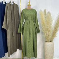 Casual Solid Color Cardigan Robe Suit