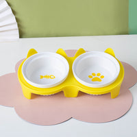 Cat Bowl Ceramic Double Bowl Water Bowl Tall Diagonal Pet Bowl supplies