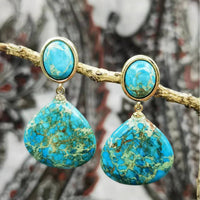 Natural Stone Emperor Stone Drop-shaped Earrings