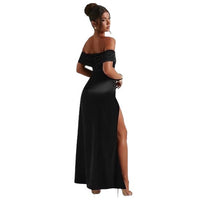 Off-shoulder Side-slit Maxi Dress Fashion Gown