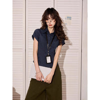 Slim-fit Waist-cinching Short Blouse For Women