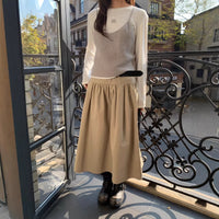 Fashionable Relaxed A-line Skirt Draping High-end Mid-length Pleated Skirt
