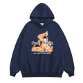 Men's Winter Thick Loose Flame Print Pullover