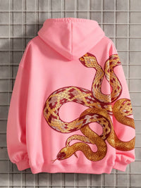 Printed Long-Sleeve Hoodie Casual Mens Sweatshirt