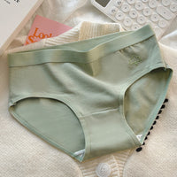 Women's Cotton Breathable Underwear Girly Simplicity Japanese Mid-waist Student Seamless Briefs