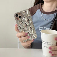 High-grade Electroplating Wave Pattern Phone Case