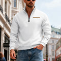 Men's Warm Stand Collar Contrast Stripes Sport Sweatshirt