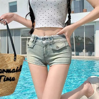 Spicy Girl Denim Shorts American-style Low-rise