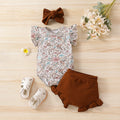 Girls Sweet Flower Flying Sleeve Top