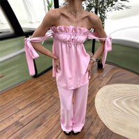 Casual Sweet Womens Two-piece Outfit Set