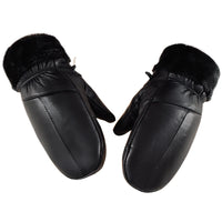 Fleece-lined Thickened Cold-resistant Windproof Sheepskin Mittens For Cycling
