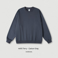 Men's Fashion Loose Solid Color Terry Round Neck Sweater