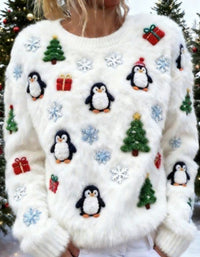 New Christmas Cute Pet Series Crewneck Hoodie With Printed Designs