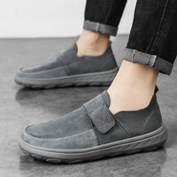 Pigskin Casual Hollow Out Breathable Velcro Suede British Casual Outdoor Shoes