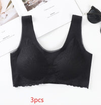 Latex Underwear Women's Seamless Lace Sleep Bra