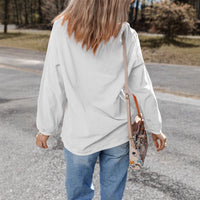 Casual Letter Loose Long-sleeved Sweater Round Neck Pullover