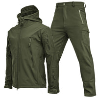 Outdoor Shark Skin Soft Shell Jacket Suit Men