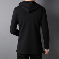 Men's Casual Youth Side Seam Pockets Trendy Handsome Slim Type Hooded Cardigan