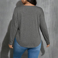 Simple Autumn And Winter Gray Versatile Loose Slimming Base Top