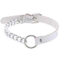 Leather Ring Neckband Necklace O-ring Neck Band