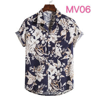 Cotton And Linen Ethnic Style Suit Collar Short Sleeve Shirt