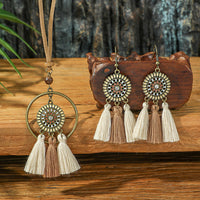 Retro Floral Earrings And Necklace Set With A Distinctive European And American Style