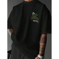 Men's Casual Versatile Simple Japanese Crane Print Top