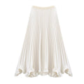 Heavy Industry Petal Wooden Ear Elegant Pleated Skirt