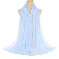 Pleated Viscose Yarn Monochrome Scarf Natural Wrinkled Cotton And Linen Burrs